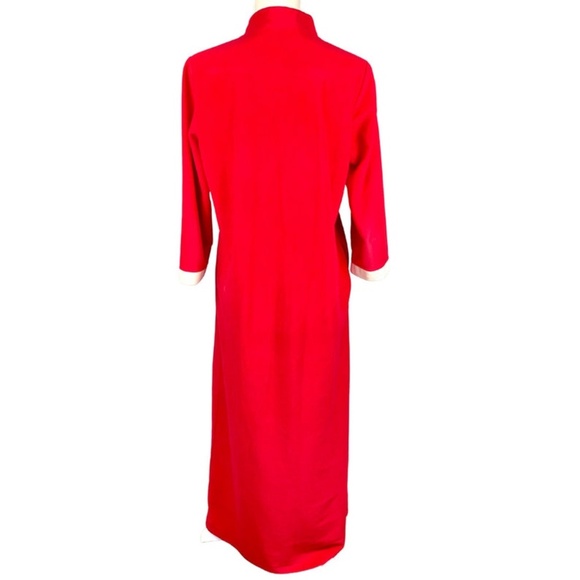 Vintage Velour Robe 1970's Vintage JcPenney Mod Red Misses Loungewear Robe - Picture 5 of 8